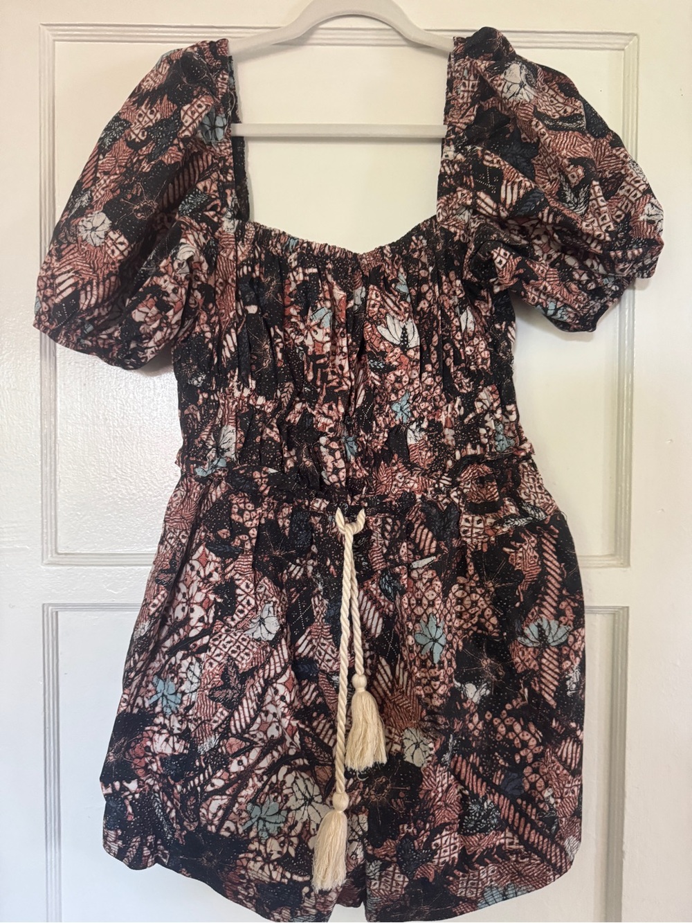 Ulla Johnson Black Floral-Print Short Jumper